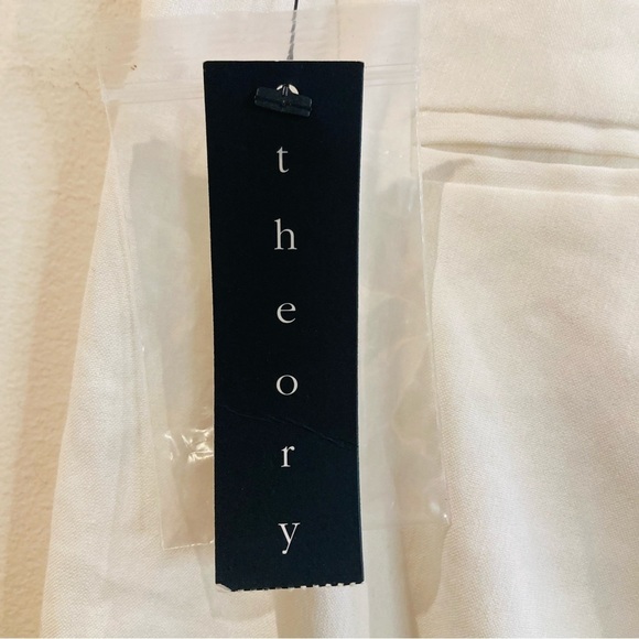 THEORY Sz 6 Emery 100% Linen Pockets Unlined Straight Leg Flowy Trousers NEW - Picture 8 of 13